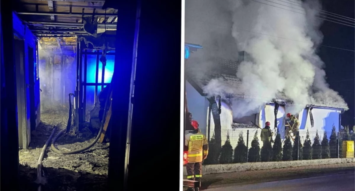 Straż pożarna, Pożar marca rodzina straciła cały dobytek - zdjęcie, fotografia