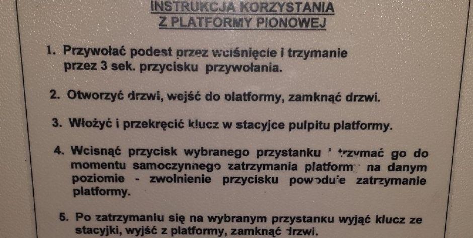 Instrukcja obsługi platformy - fot. d