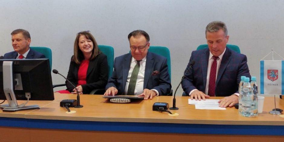 Od lewej: Krzysztof Wawrzyniec Borkowski, Janina Ewa Orzełowska, Adam Struzik, Andrzej Sitnik