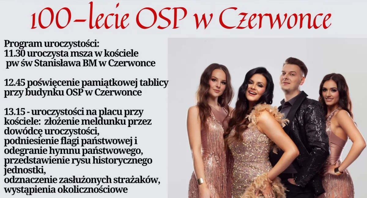 Straż pożarna, lecie Czerwonce koncertami zespołów EXPLOZJA INESS - zdjęcie, fotografia
