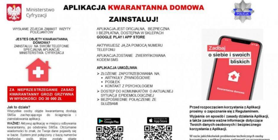 Aplikacja Kwarantanna Domowa - ulotka - fot. s
