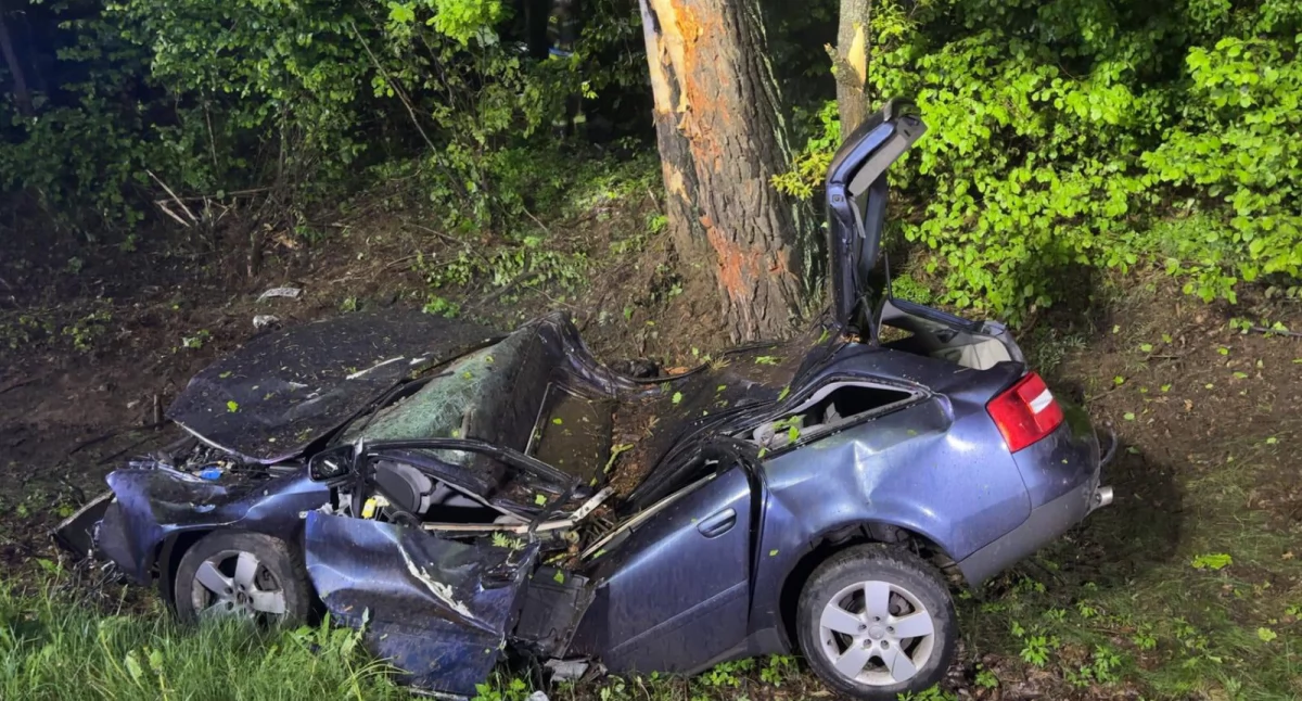 Tragiczne zdarzenie o świcie na trasie K63. Służby interweniowały natychmiast - fot. KP PSP w Łukowie