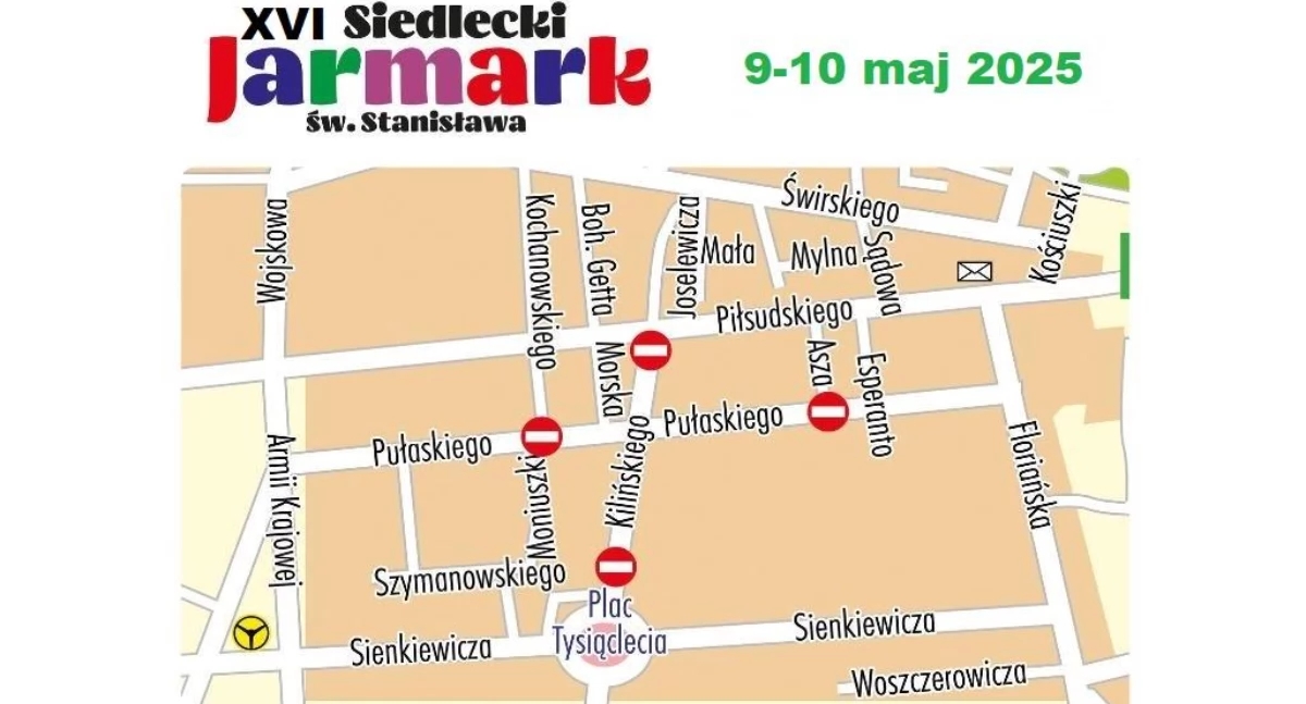 Imprezy , Utrudnienia ruchu Jarmark Stanisława Siedlcach - zdjęcie, fotografia