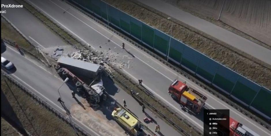wypadek Kałuszyn - fot. Proxdrone