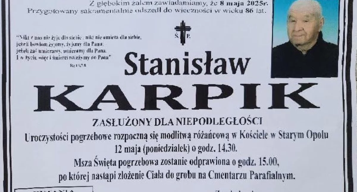 Odeszli, Zmarł Stanisław Karpik - zdjęcie, fotografia