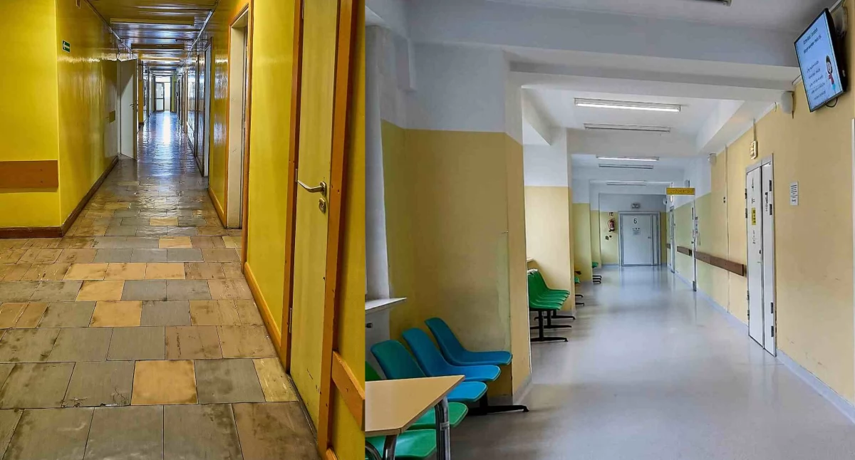 Radiologia przed remontem i po remoncie. Prawda, że widać różnicę? Fot. Szpital  