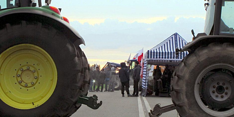 Blokada zorganizowana na DK76 koło Wólki Zastawskiej w gminie Stanin. Fot. PGL