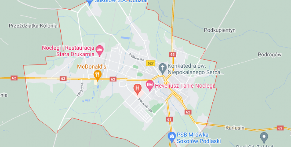Sokołów Podlaski Google maps - fot. hg