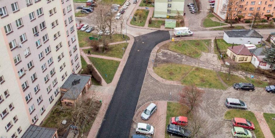 ul. Młynarska z lotu ptaka po remoncie 