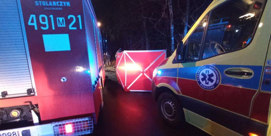 Wypadek śmiertelny w Wólce Nosowskiej - fot. PSP w Łosicach - fot. g