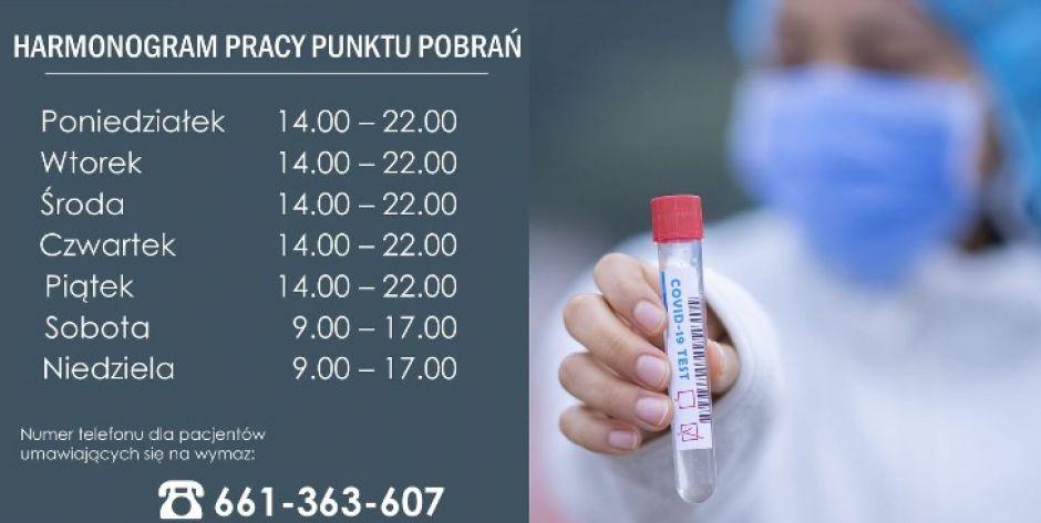 Harmonogram pracy Punktu Pobrań przy ul. Staszica 18 w Garwolinie  - fot. arch.