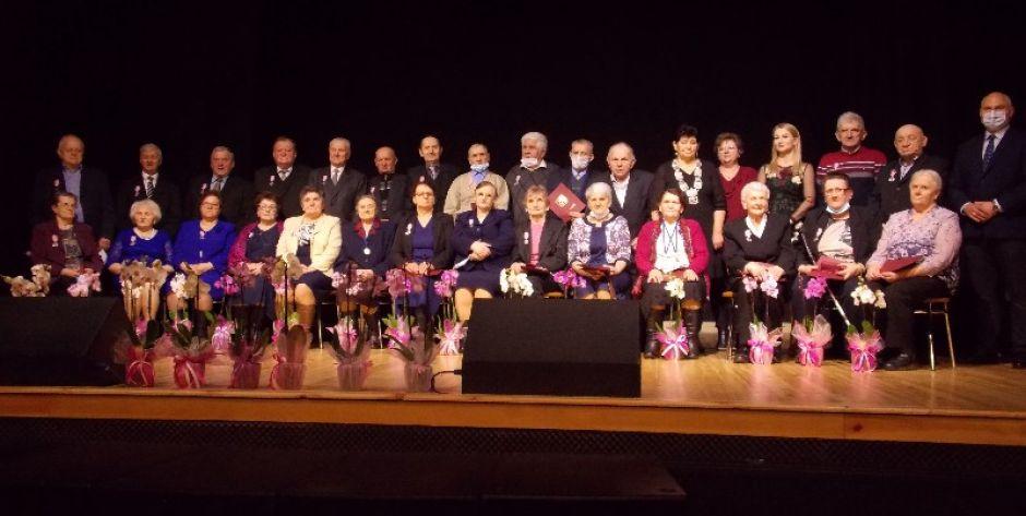 Pary z gminy Sterdyń świętowały jubileusze 50 i 60-lecia pożycia małżeńskiego. (fot. UG Sterdyń) - fot. UG Sterdyń