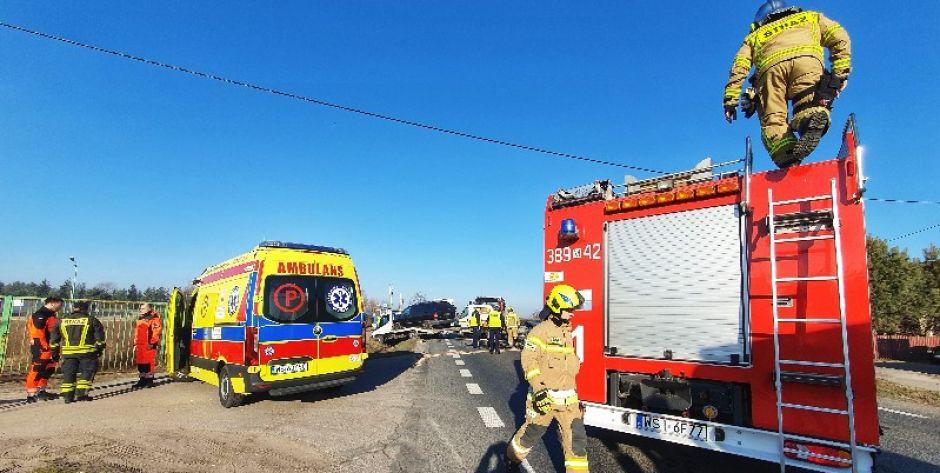 Zderzenie na DK2 w Gręzowie fot. Aga Król