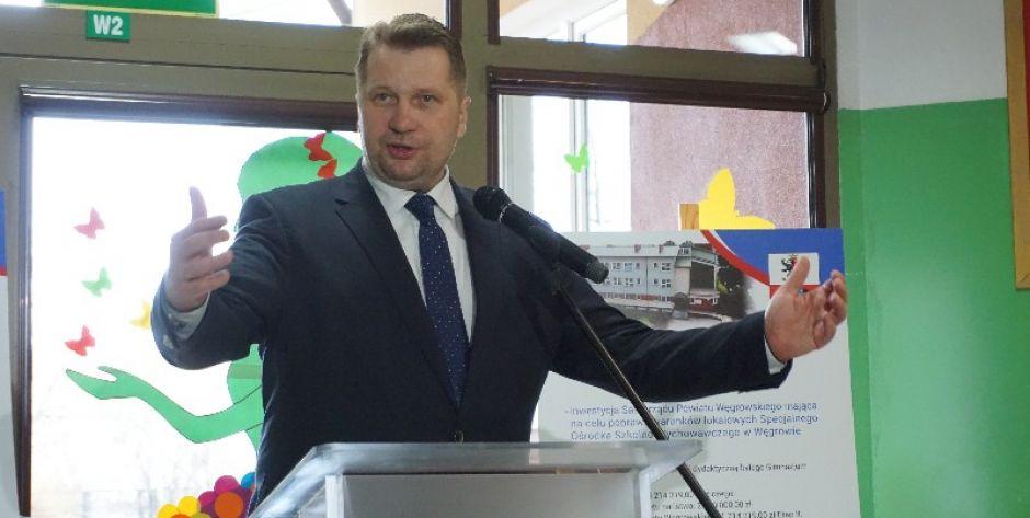 Minister Przemysław Czarnek z wizytą w Węgrowie.  fot. sej