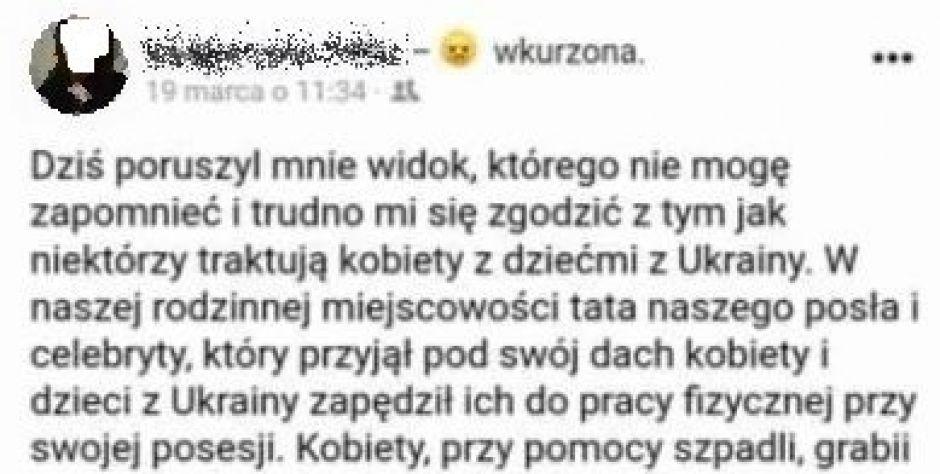 Wpis mieszkanki Trąbek został szybko usunięty, ale w internecie nic nie ginie - fot. sd