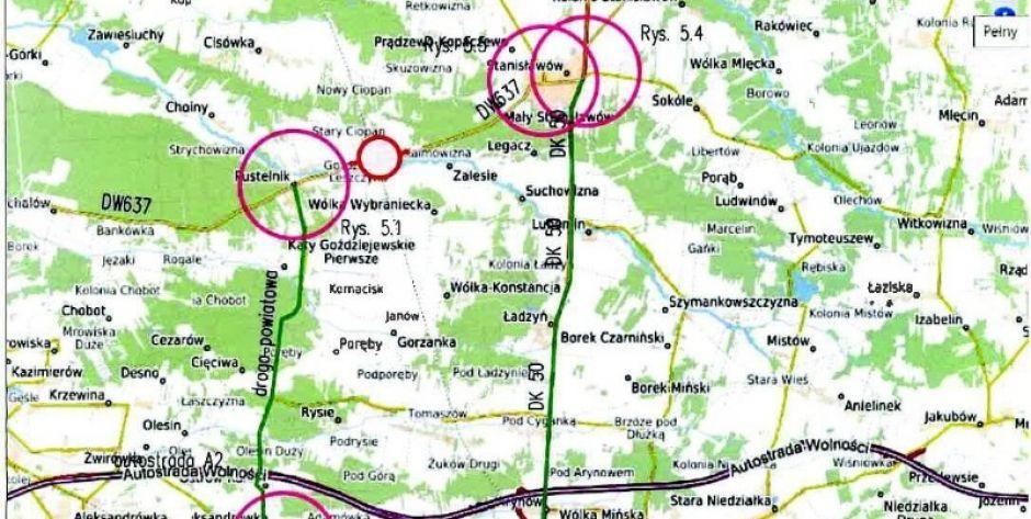 Mapka objazdów - fot. sd