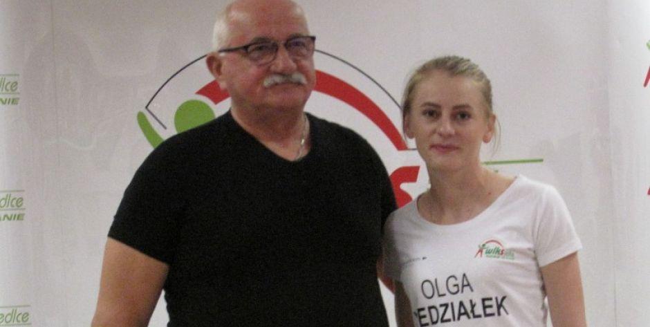 Olga Niedziałek z prezesem WLKS Markiem Murmyło - fot. sd