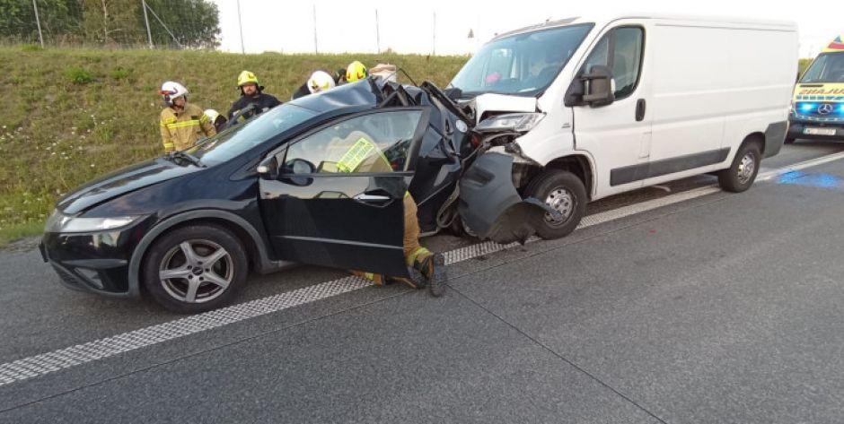 Wypadek na S17 - poszkodowane roczne dziecko - fot. OSP Gocław - fot. d