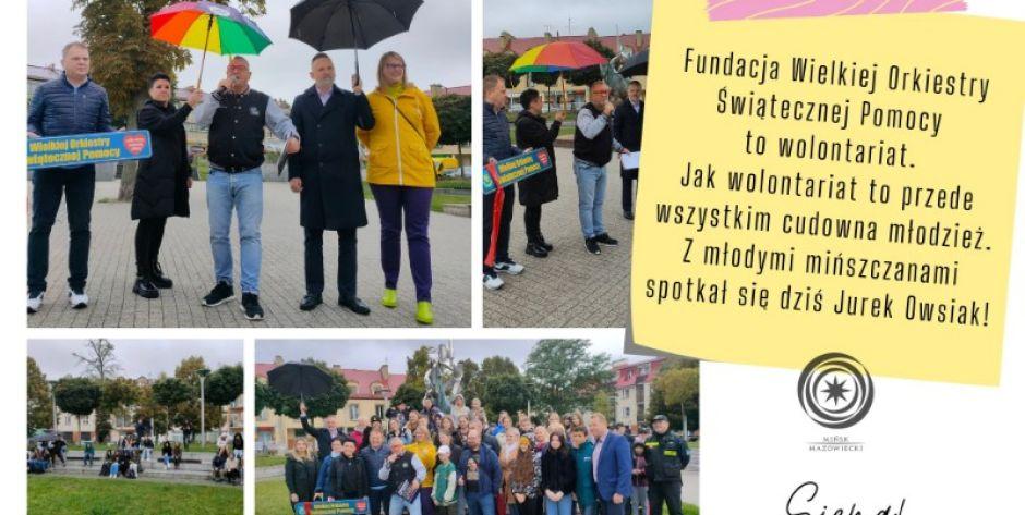 Jurek Owsiak w Mińsku Mazowieckim zdjęcia - burmistrz Marcin Jakubowski - fot. ds