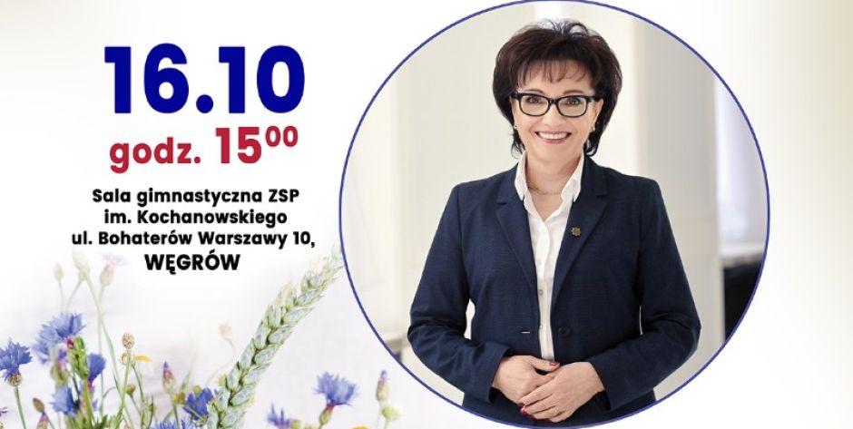 Marszałek Elżbieta Witek zawita do Węgrowa.  - fot. .