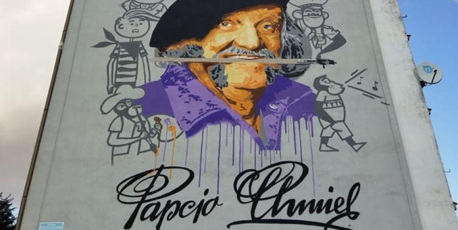 Mural Papcia Chmiela w Łukowie fot. Kulturalna Inicjatywa Społeczna - fot. f
