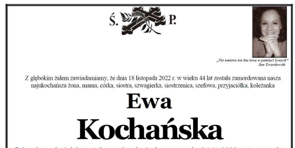 Pogrzeb Ewy Kochańskiej  - fot. Nekrolog