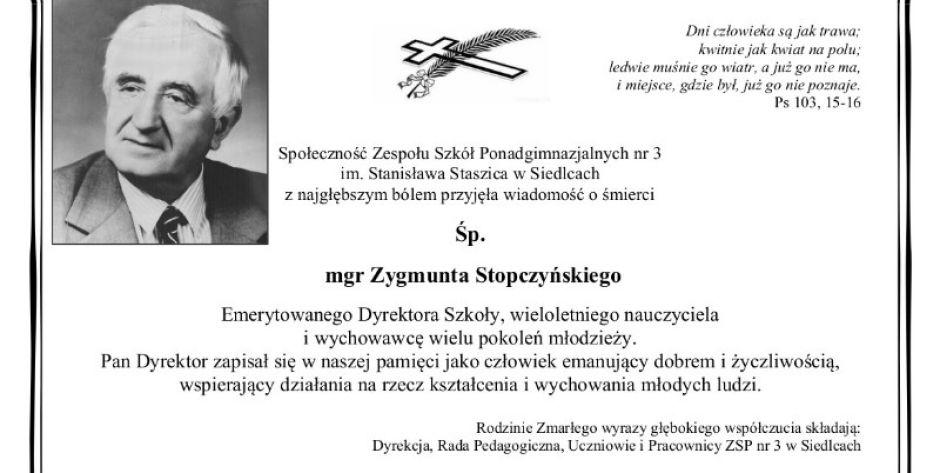Pożegnanie Zygmunta Stopczyńskiego przez społeczność ZSP nr 3 w Siedlcach - fot. sd