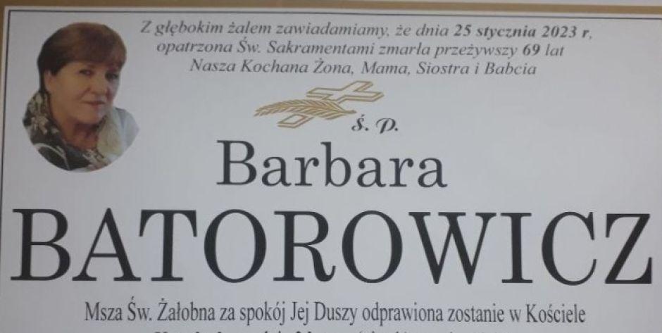 Pożegnanie Barbary Batorowicz odbędzie się 3 lutego o godz. 13.30 w siedleckiej Katedrze.  - fot. nekrolog