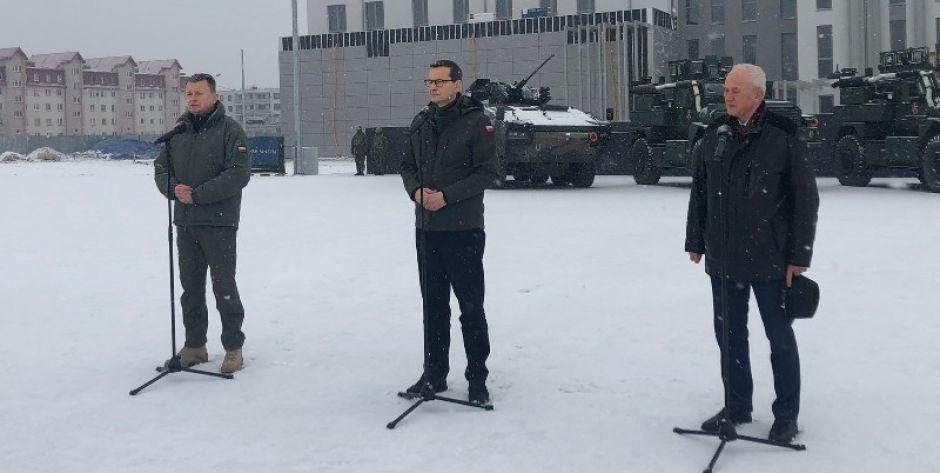 Do Siedlec przyjechali premier Mateusz Morawiecki i minister obrony narodowej Mariusz Błaszczak. Fot. MON - fot. MON