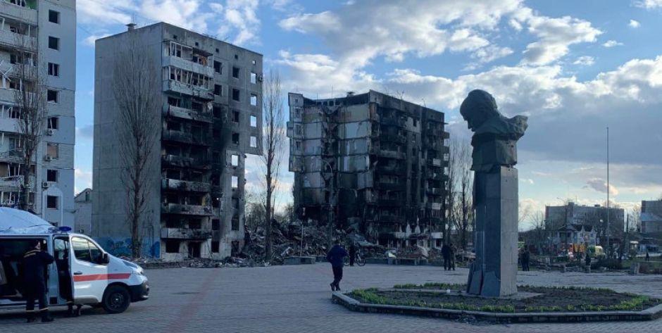 Zniszczona w wyniku działań wojennych ukraińska Borodianka (miasto partnerskie Mińska Mazowieckiego) - fot. arch