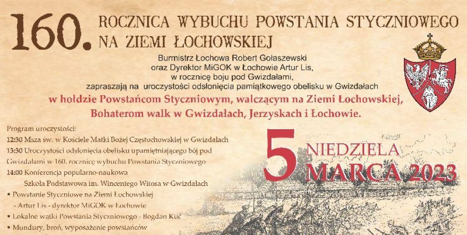 W Gwizdałach zostanie odsłonięty obelisk upamiętniający bitwę powstania styczniowego, która rozegrała się 160 lat temu pod tą miejscowością. - fot. plakat