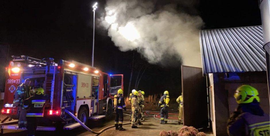 Pożar kurnika w miejscowości Cisie Zagrudzie, fot. OSP Dąbrówka Stany - fot. arch.