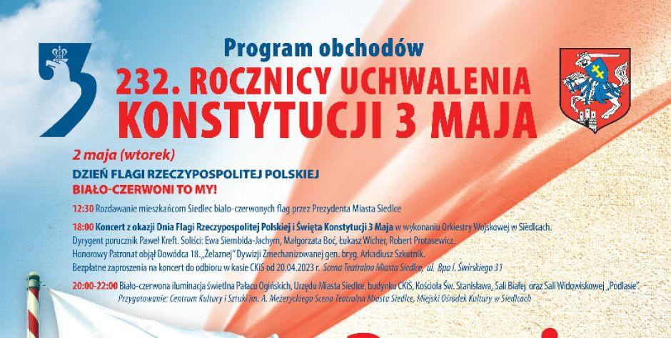232. rocznica uchwalenia Konstytucji 3 Maja w Siedlcach - fot. plakat