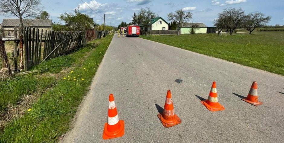 W Kobylance ciągnik rolniczy zderzył się z osobówką. Fot. OSP Dobre - fot. OSP Dobre