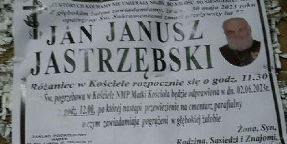 Zmarł Jan Janusz Jastrzębski, poeta i społecznik z Łukowa. Fot. nekrolog - fot. nekrolog