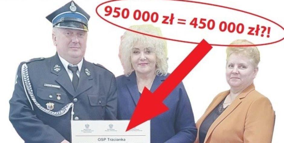 Prezes OSP w Trzciance Grzegorz Aniszkiewicz, Maria Koc i Bogumiła Głaszczka. Fot. arch. OSP w Trzciance - fot. arch. OSP w Trzciance