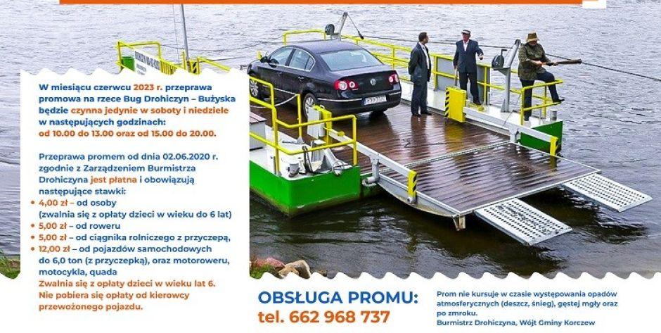 Rusza przeprawa promowa Bużyska-Korczew. Fot. UG Drohiczyn - fot. UG Drohiczyn