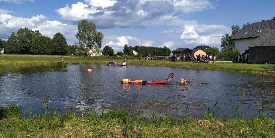 Utonięcie w miejscowości Grabowiec - fot. OSP Hołubla - fot. e