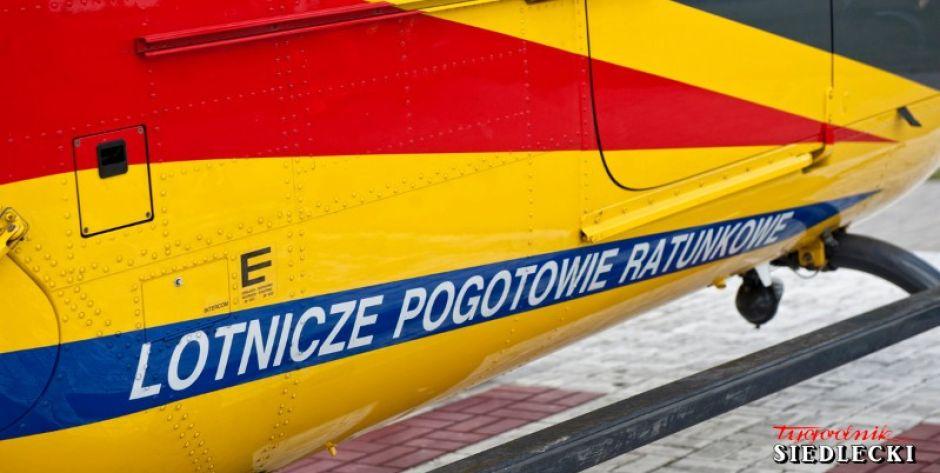  24-letni mieszkaniec powiatu łukowskiego z obrażeniami ciała śmigłowcem LPR został przetransportowany do szpitala. Fot. Aga Król