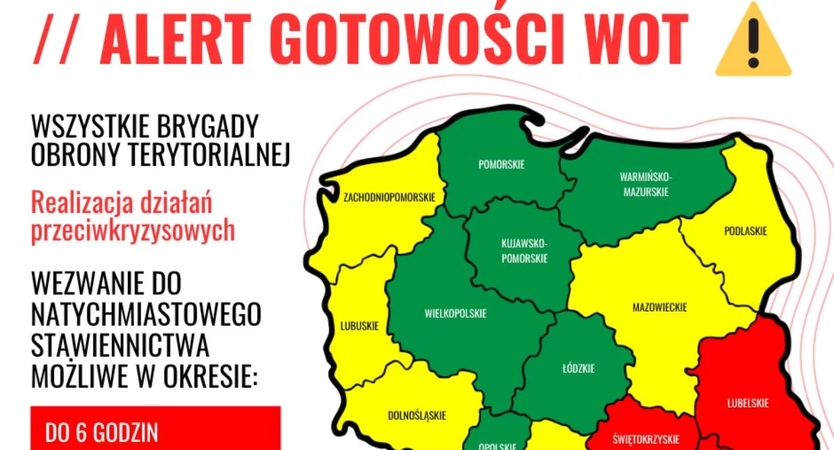 ALERT GOTOWOŚCI WOT: Terytorialsi w gotowości na wypadek upałów i burz - grafika - WOT