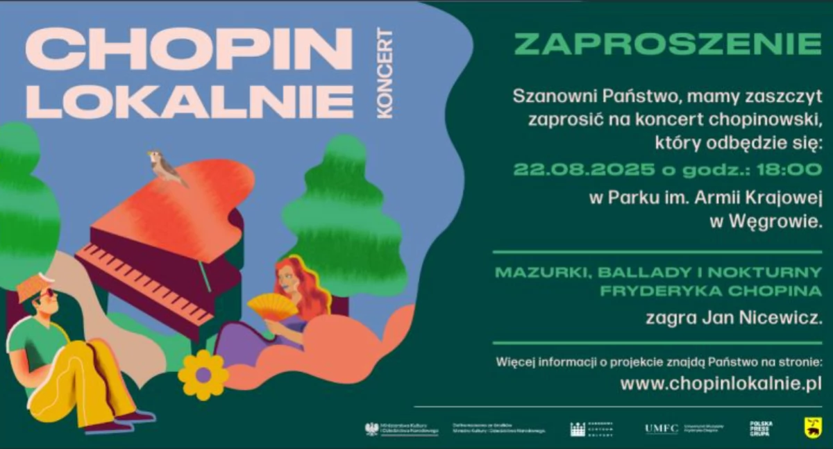 Koncerty/Muzyka, Koncert muzyki Fryderyka Chopina amfiteatrze Węgrowie - zdjęcie, fotografia