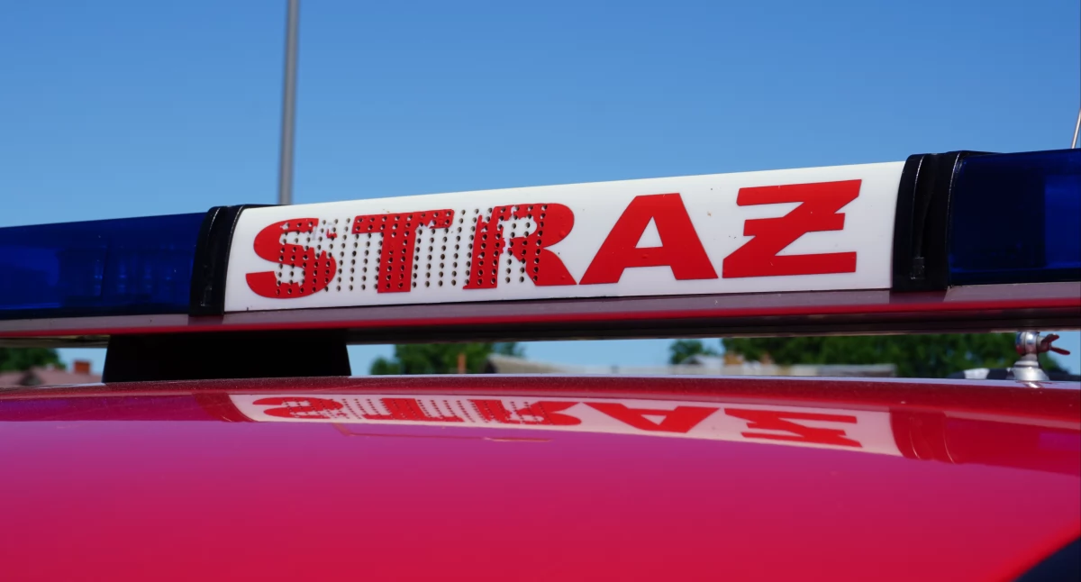 Straż pożarna, Silny wiatr łamie drzewa zrywa dachy - zdjęcie, fotografia