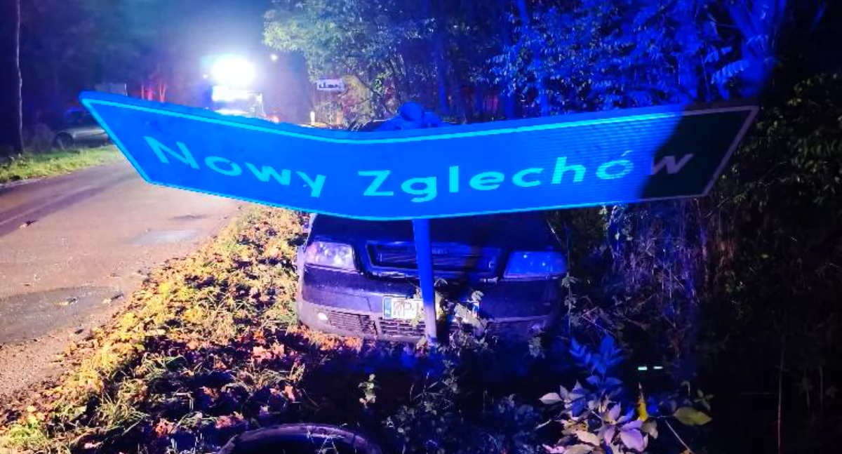 Zderzenie dwóch samochodów w Nowym Zglechowie, fot. OSP Siennica