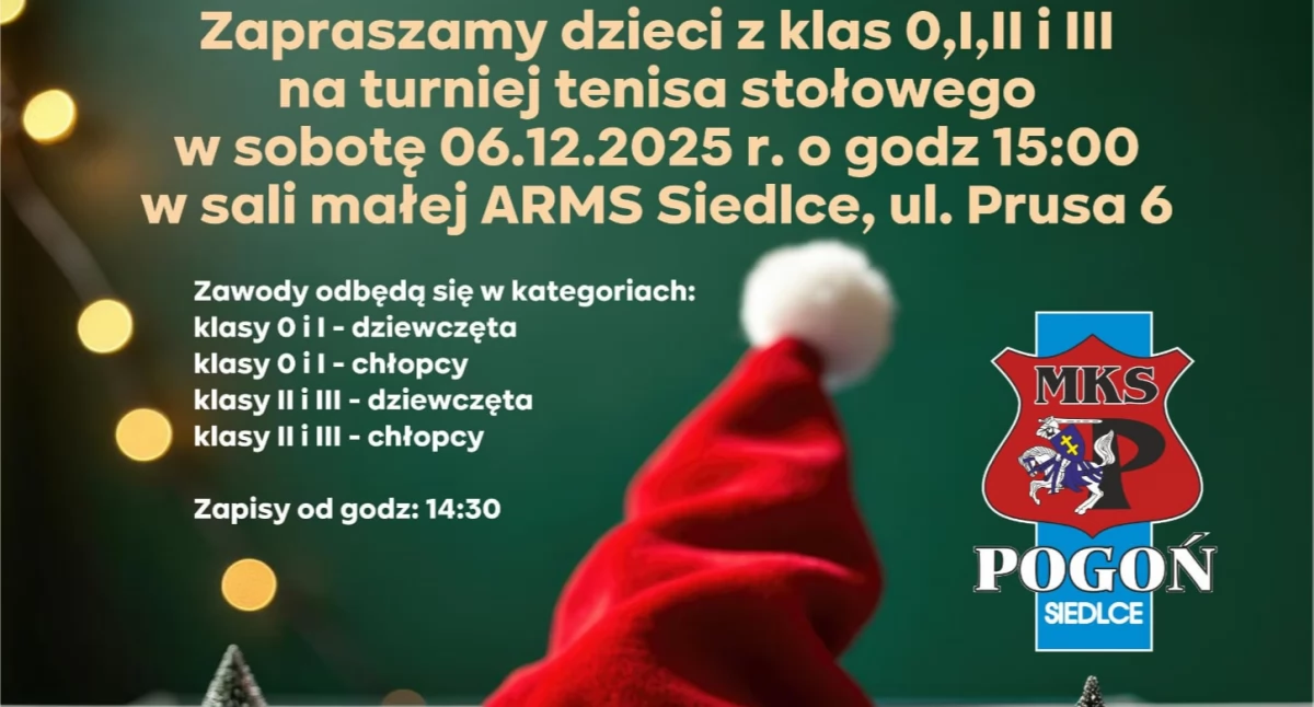 Tenis stołowy, Siedlce Mikołajki tenisem stołowym - zdjęcie, fotografia