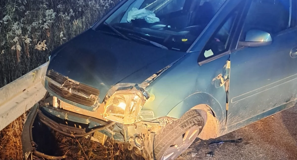 Śmiertelny wypadek w Puznówce. Kierowca zmarł na miejscu, w aucie były dzieci - fot. OSP Gocław