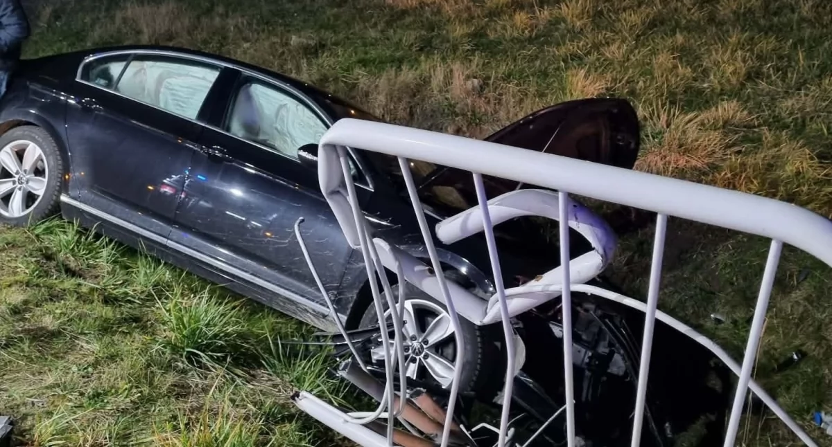 Wypadek pod Garwolinem na trasie S17. Pijany kierowca vw zderzył się z autem, kobieta trafiła do szpitala - fot. OSP KSRG Górzno