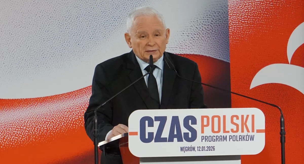Prezes PiS Jarosław Kaczyński na spotkaniu w Węgrowie. fot. sej