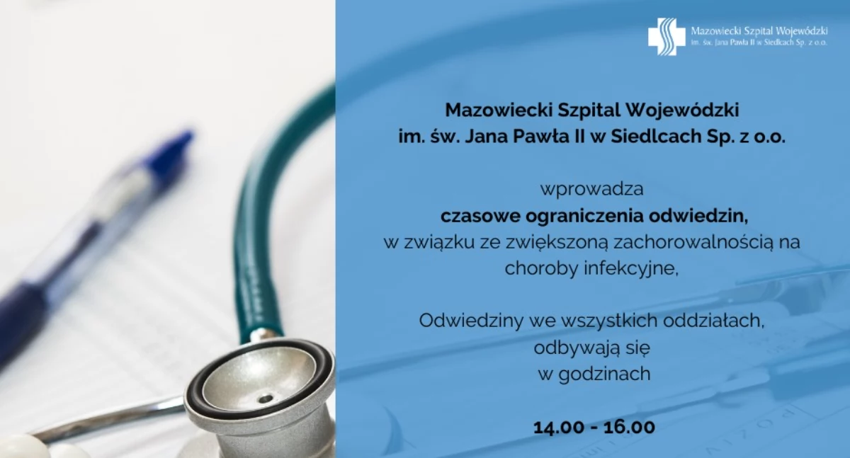 Zdrowie, Ograniczenie odwiedzin Mazowieckim Szpitalu Wojewódzkim Siedlcach - zdjęcie, fotografia
