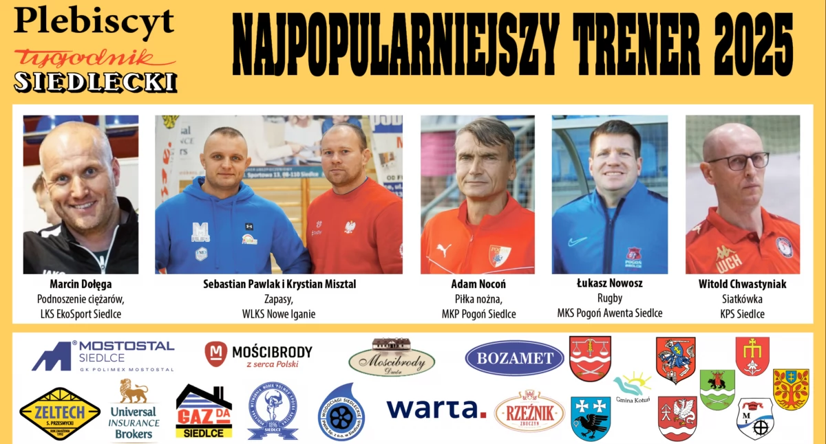 Akcje i konkursy, Mistrzów Sportu „Tygodnika Siedleckiego” Wybieramy najpopularniejszego trenera roku! - zdjęcie, fotografia