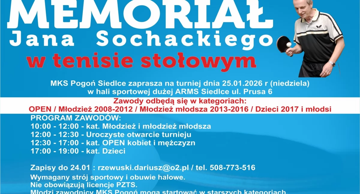 Tenis stołowy, Tenisowe wspomnienie Janka Sochackiego - zdjęcie, fotografia